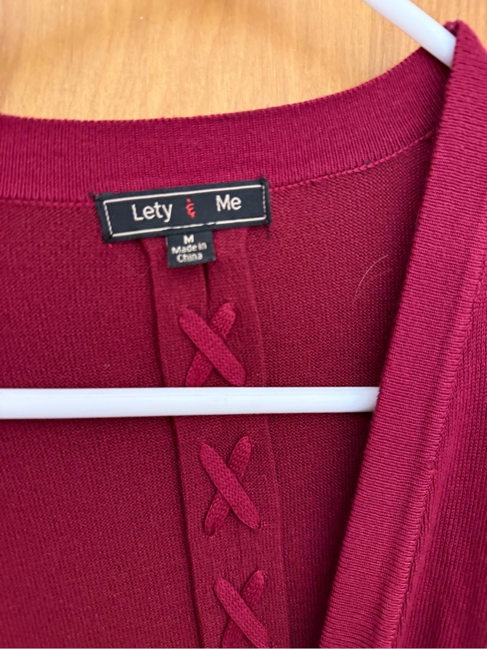 Lety and Me Women's Open Front Cardigan Sweater - Berry Red #Stitchfix - Picture 3 of 4